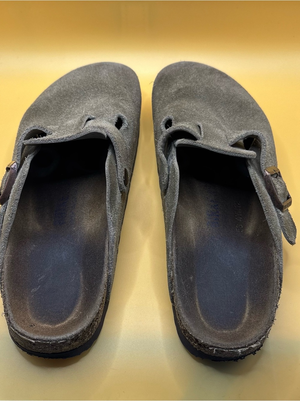 Betula by Birkenstock Boston Clogs Suede Beige Mules Women 6 EU 36 Soft Comfort - Picture 9 of 12